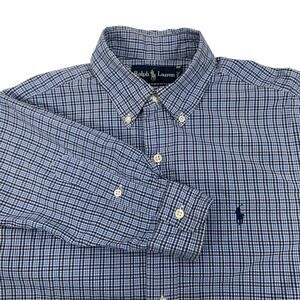 Polo Ralph Lauren Mens Small Button Down Long Sleeve Plaid Shirt